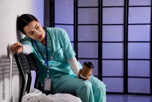 Female doctor with coffee s...