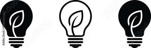 Eco light bulb with leaf symbol renewable energy concept sustainable electricity idea green technology icon vector illustration