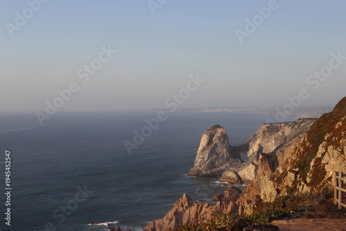 Panoramic View of Rugged Cliffs and Sea Stacks at Cabo da Roca, Portugal
