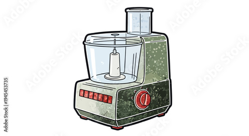 Retro food processor illustration