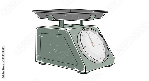 Vintage Kitchen Scale Illustration