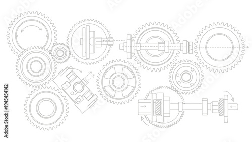 Mechanical Parts Technical Drawings Engineering Components.