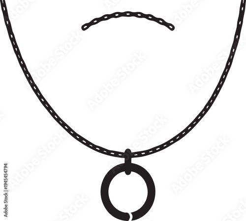 Necklace with Charm Holder Silhouettes Customizable Jewelry Icon