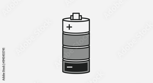 Simple Line Drawing of a Battery.