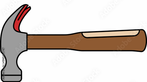 Claw Hammer with Wooden Handle.