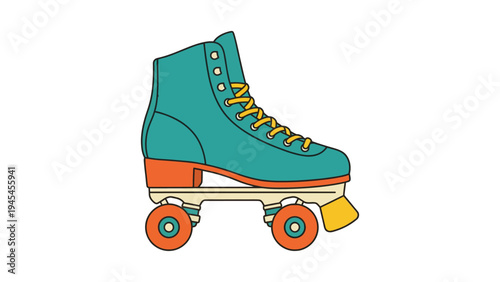 vector illustration of retro roller skates. flat cartoon style for sports, 80s, fun, skate, and lifestyle designs.
