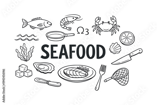 Healthy seafood nutrition and balanced diet concept highlighting the importance of fish as a natural source of protein, omega fatty acids and wholesome meals for everyday healthy eating