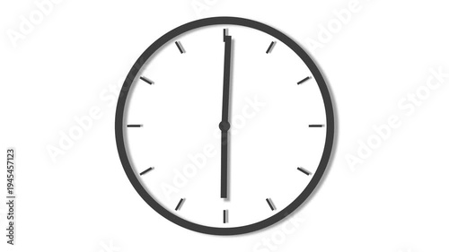 A smooth animation of a white clock face with moving hands rotates to indicate time passing on transparent background. Watch shows the running time. Counting 24 Hours. Clock icon with moving arrows.