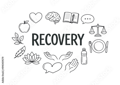 Mental health awareness concept focused on understanding eating disorders, promoting supportive recovery environments, and encouraging healthy relationships with food, body image, and