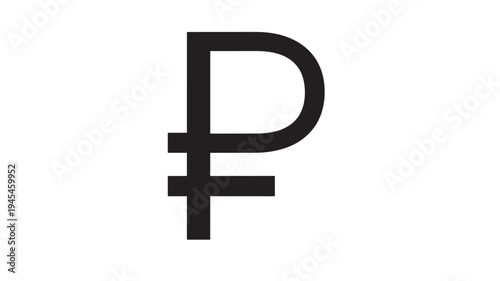 Ruble currency symbol sign, a stylized letter P with a horizontal stroke through the middle, representing the Russian monetary unit.