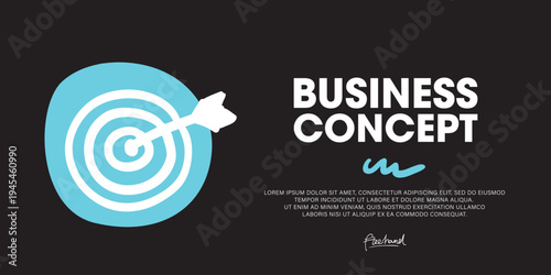 Business concept a Modern Web Banner Concept Using hand-drawn Doodle icon Graphics.