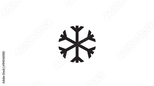 Snowflake icon with six sharp pointed arms and an oval shape, symbolizing winter and cold weather conditions.