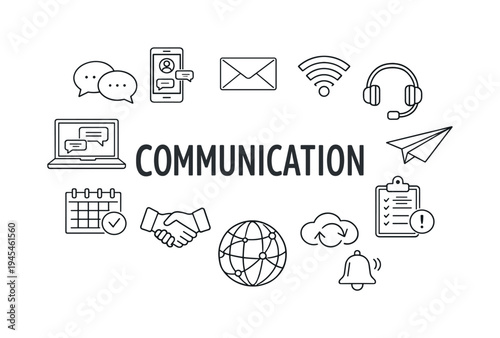 Modern online communication and digital connection concept focused on sharing information, interacting with audiences and maintaining effective conversations across internet platforms