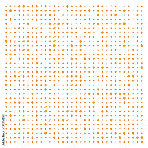 Vector Field Grid of Leaves - Abstract Orange Leaf Grid Art