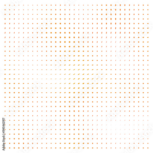 Vector Field Grid of Leaves - Abstract Orange Leaf Grid Art