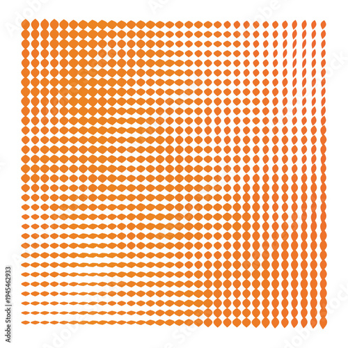 Vector Field Grid of Leaves - Abstract Orange Leaf Grid Art