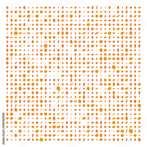 Vector Field Grid of Leaves - Abstract Orange Leaf Grid Art