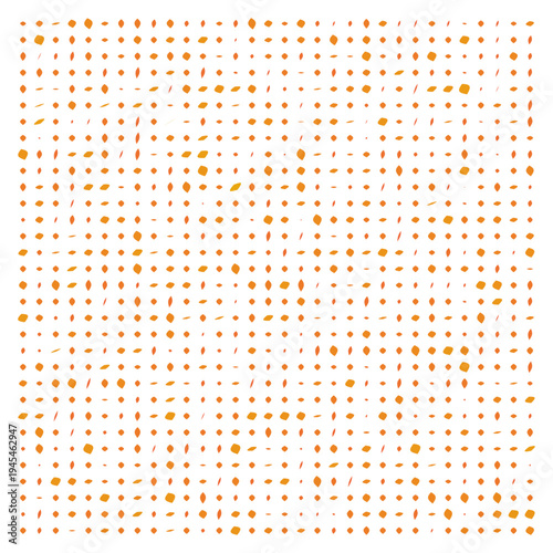 Vector Field Grid of Leaves - Abstract Orange Leaf Grid Art