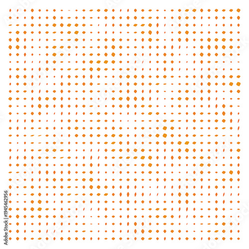 Vector Field Grid of Leaves - Abstract Orange Leaf Grid Art
