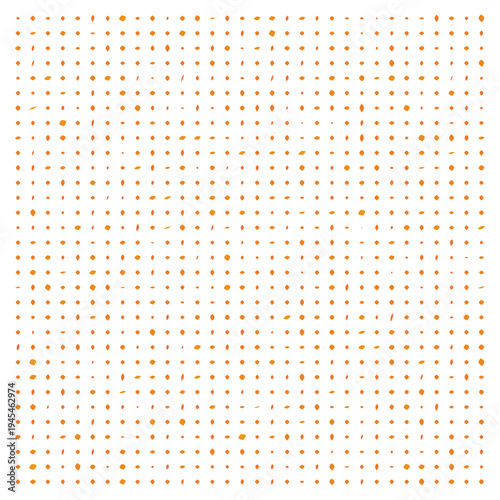Vector Field Grid of Leaves - Abstract Orange Leaf Grid Art