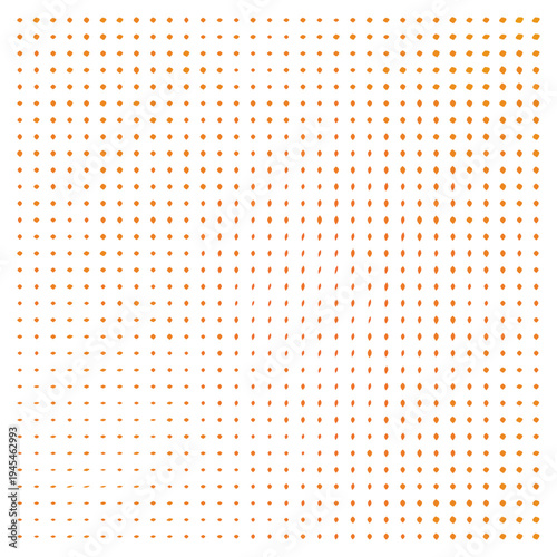 Vector Field Grid of Leaves - Abstract Orange Leaf Grid Art