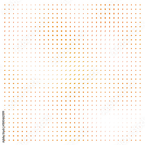 Vector Field Grid of Leaves - Abstract Orange Leaf Grid Art
