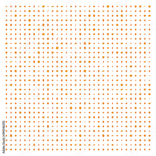 Vector Field Grid of Leaves - Abstract Orange Leaf Grid Art