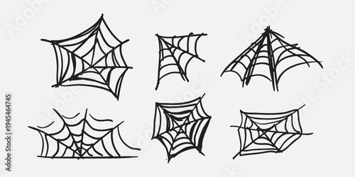spider web drawing, freehand drawing design.