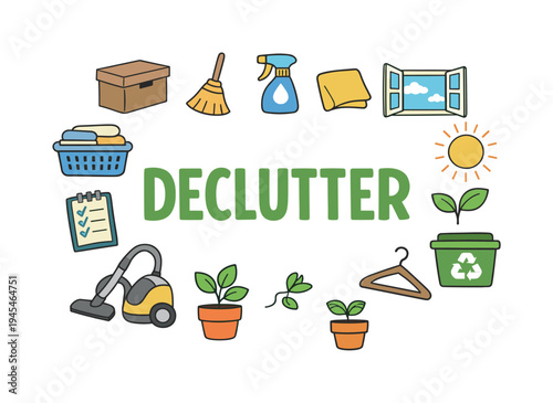 Seasonal lifestyle concept focused on spring cleaning and reorganizing living spaces after winter while opening windows and refreshing the home environment with light, air, and simple