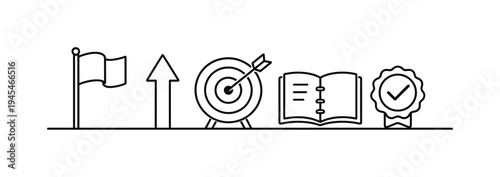 Personal goal setting and long term planning as individuals organize ambitions, track milestones, and build steady progress toward meaningful achievements in career and life, flag on pole