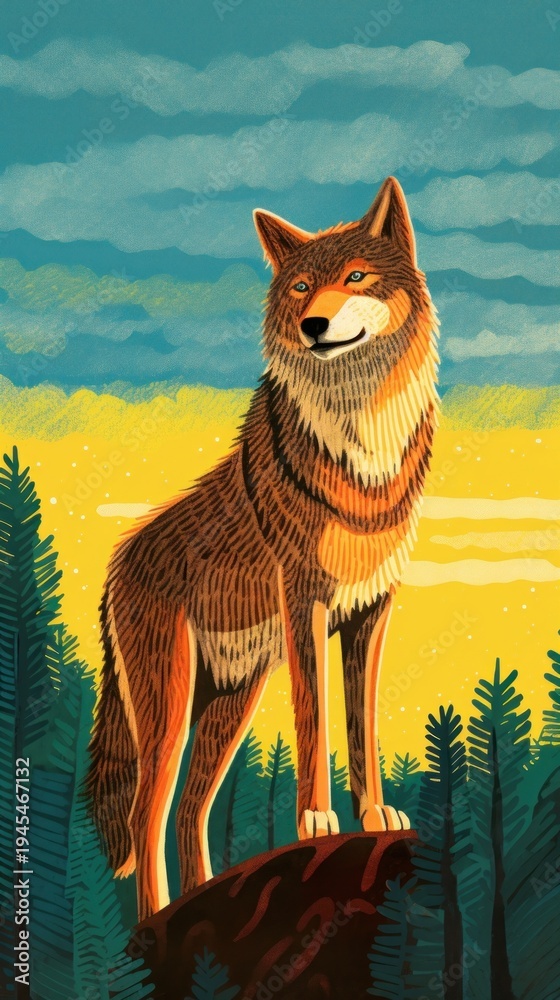 Fototapeta premium A wolf mammal animal coyote.