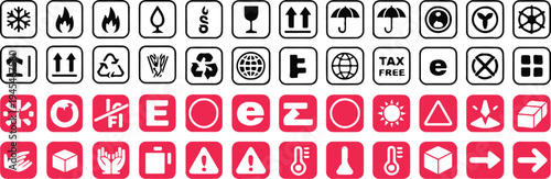 packaging temperature orientation and transport icons for shipping