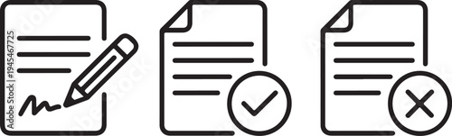document icon set approval denial verification validation process