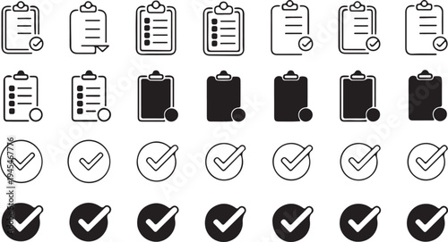 checklist round and square tick icons for app and web ui