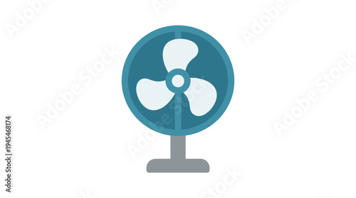 electric fan household appliance icon, flat vector icon

