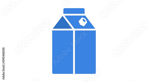 milk carton packaging icon, flat vector icon