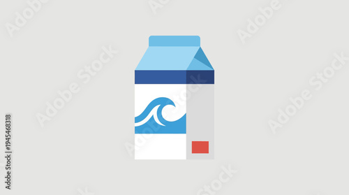 milk carton packaging icon, flat vector icon