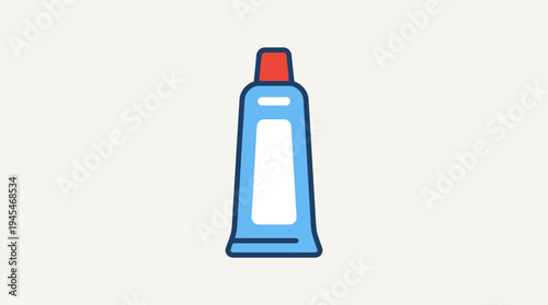 toothpaste tube hygiene product icon, flat vector icon