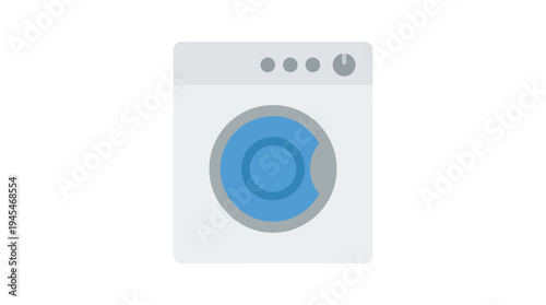 washing machine home appliance icon, flat vector icon