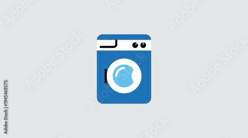 washing machine home appliance icon, flat vector icon