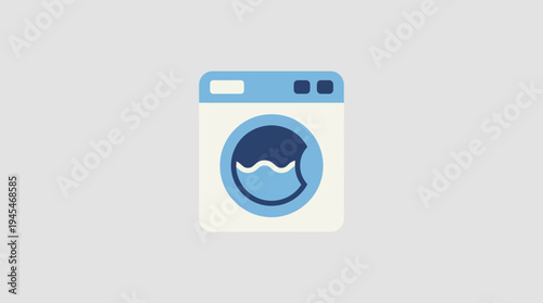 washing machine home appliance icon, flat vector icon