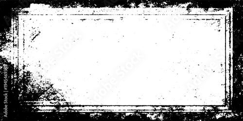Abstract Grunge Frame Background with Damaged Border Elements and Aged Dirty Texture Effect.