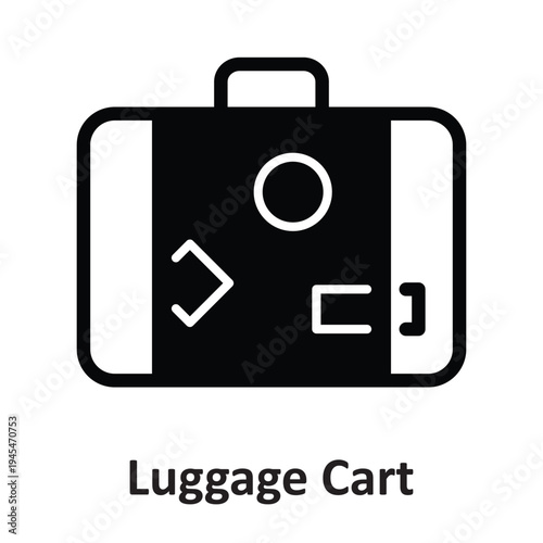 Luggage Cart Vector Icon which can easily modify or edit