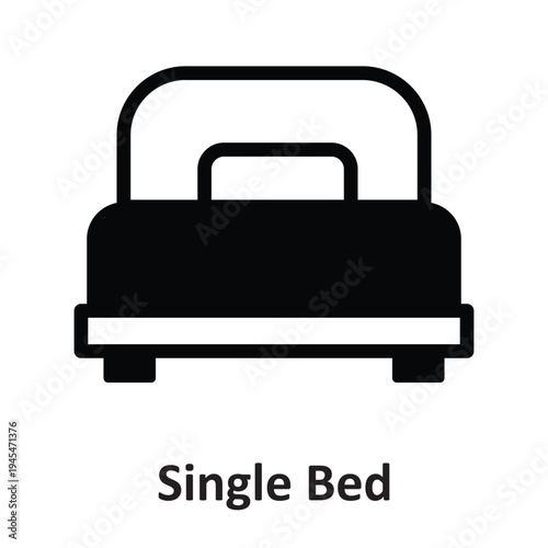 Single Bed Vector Icon which can easily modify or edit