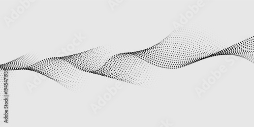 Wavy dots black on silver pattern. Modern big data halftone. Comic style
