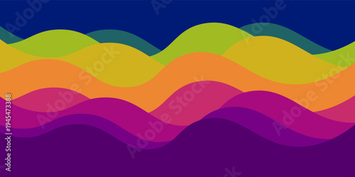 Colorful with rainbow waves, seamless pattern. Gradual background. Illustrate of the sea or ocean water surface in spectrum.