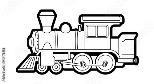 Vintage steam train illustration