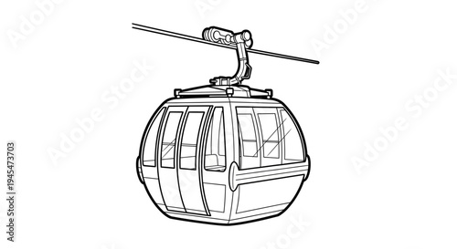 Cable Car Gondola Line Drawing