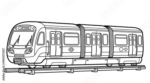 Modern Subway Train Car Illustration