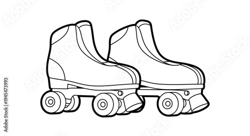 Retro roller skates illustration
